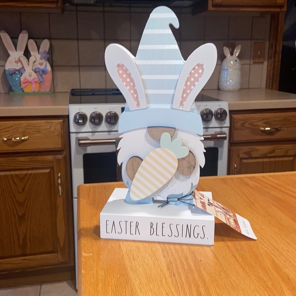 Rae Dunn wooden Easter gnome